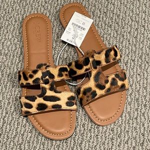J. Crew Leopard Slides